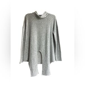 NWOT Lou & Grey Black and White Striped Cowl Neck Sweater